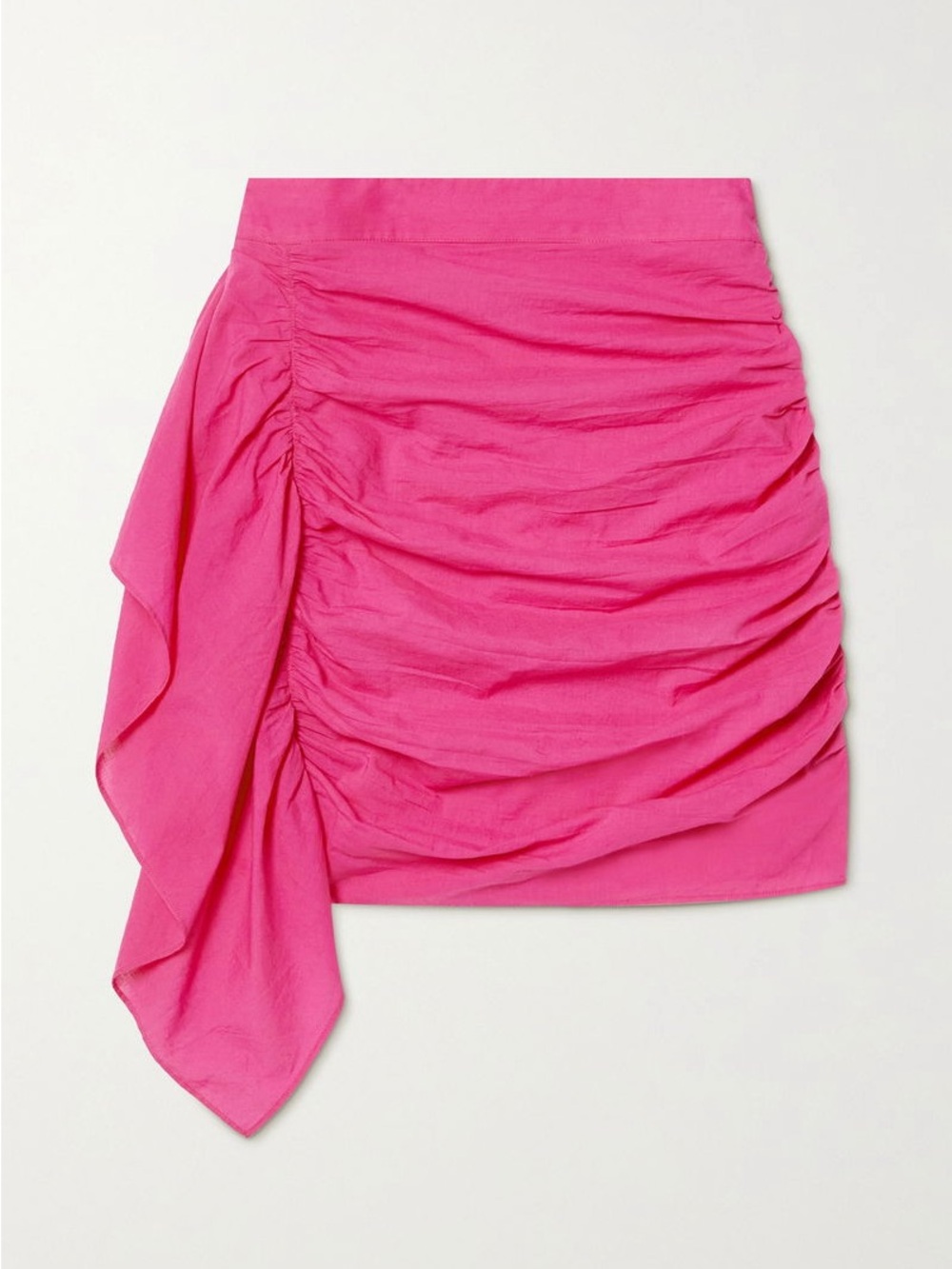Rhode Hot Pink Ruched Mini Skirt With Side Drape